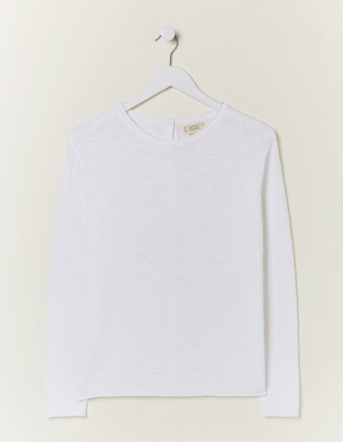 Women FatFace Knitwear | Isobella Linen Blend Button Back Jumper White ...